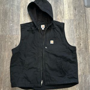 Carhartt black hooded denim vest